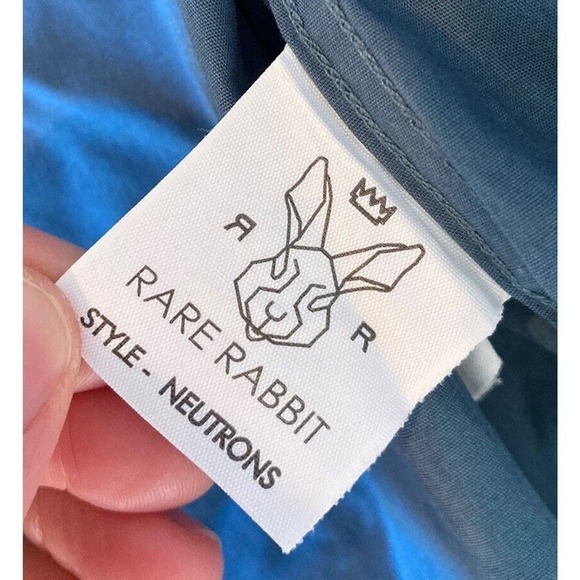 Rare Rabbit Button Down Shirt Size Large Men’s Blue Long Sleeve - Picture 5 of 9